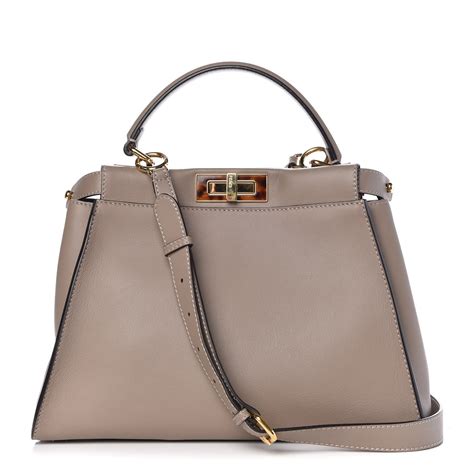 fendi calfskin regular tortoise peekaboo dove grey|fendi peekaboo bags review.